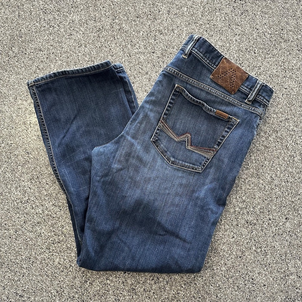 Alberto Jeans Mens 40x30 Modern Fit Straight Leg Medium Wash Stretch Denim